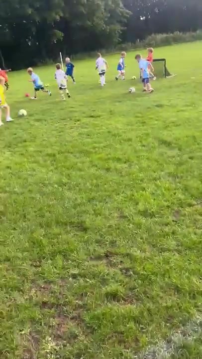 Children practising ball skills