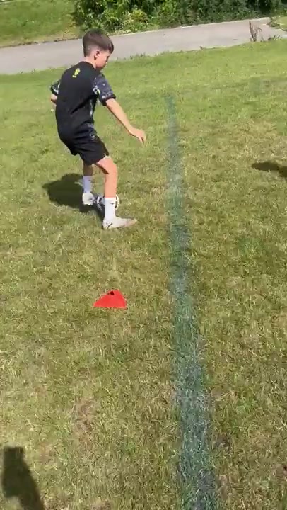 Young players practising one against one